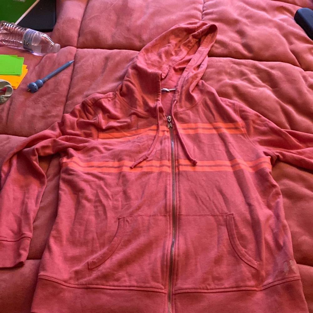 Pink Victoria’s Secret zip up Angel hoodie! Great shape! More of a Youth L/G